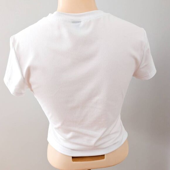 Shein Martini Glass White Baby Tee - Picture 3 of 3
